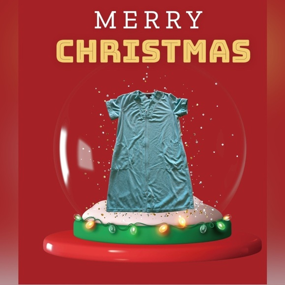 Miss Elaine Relax full Zip Front Waffle Knit Robe pocket size M - Picture 3 of 16